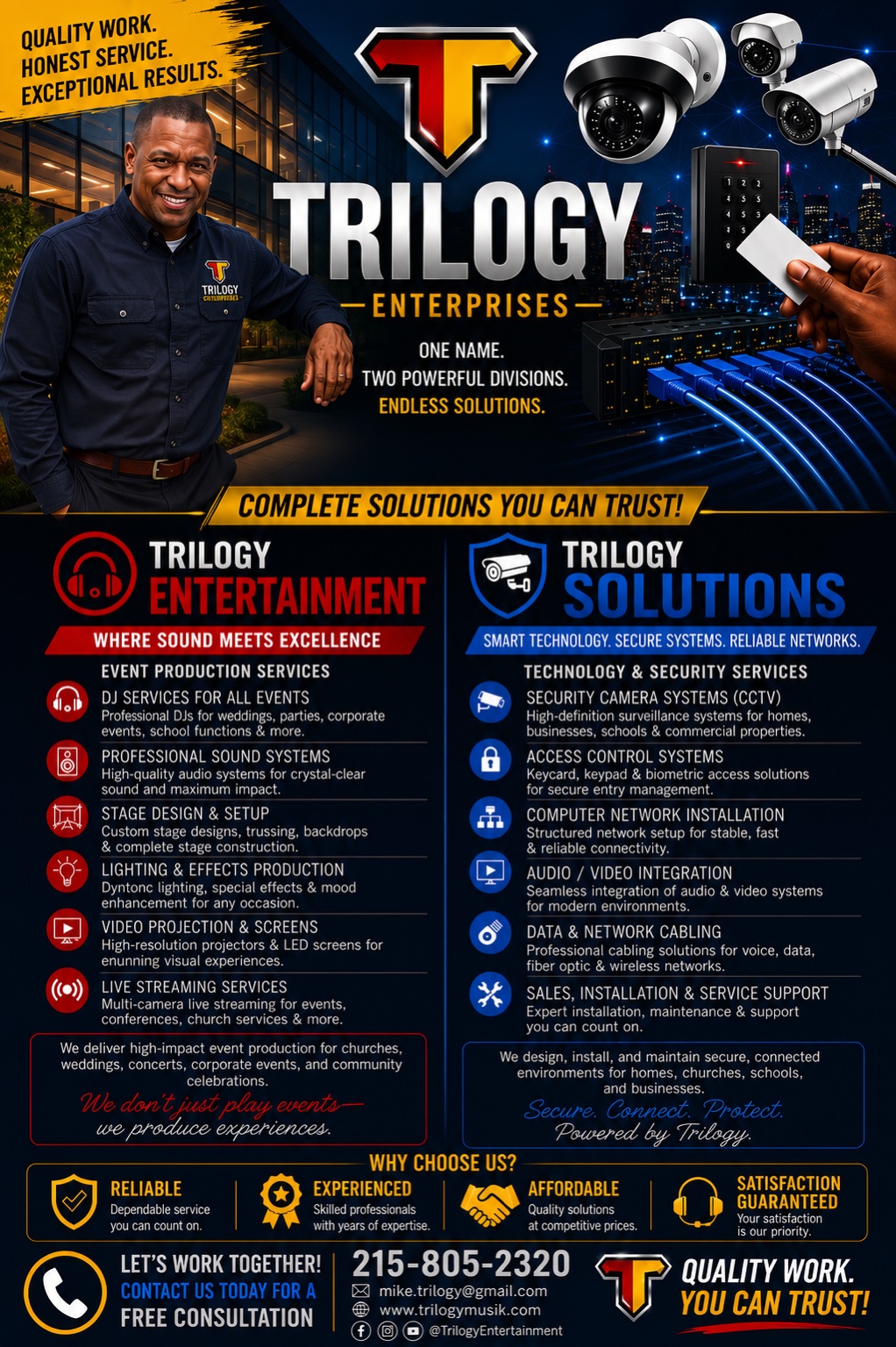 Trilogy Enterprises services flyer